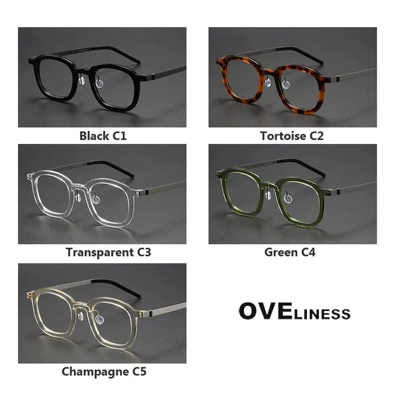 Unisex Square Full Rim Titanium Prescription Glasses 1050 — view 5 | Rx Spectacle