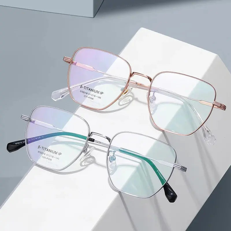 Women's Oval Full Rim Titanium Double Bridge Prescription Glasses 6217 — view 3 | Rx Spectacle