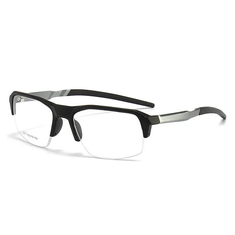 Unisex Square Semi-Rimless TR90 Sports Glasses 58578 — view 12 | Rx Spectacle