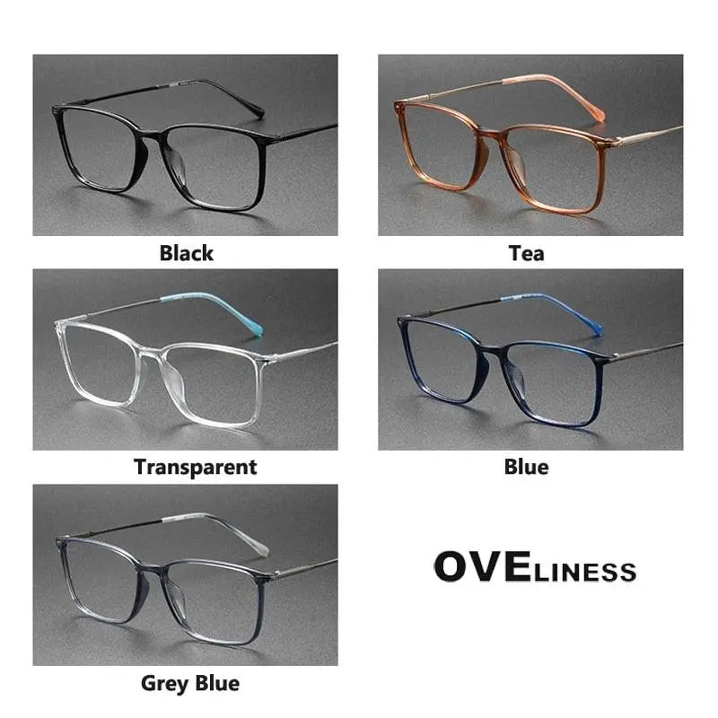 Unisex Square Full Rim Titanium Prescription Glasses 8636 — view 7 | Rx Spectacle