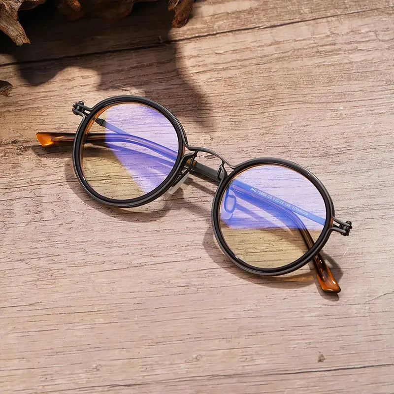 Women's Round Full Rim Titanium Prescription Glasses 410685 — view 1 | Rx Spectacle