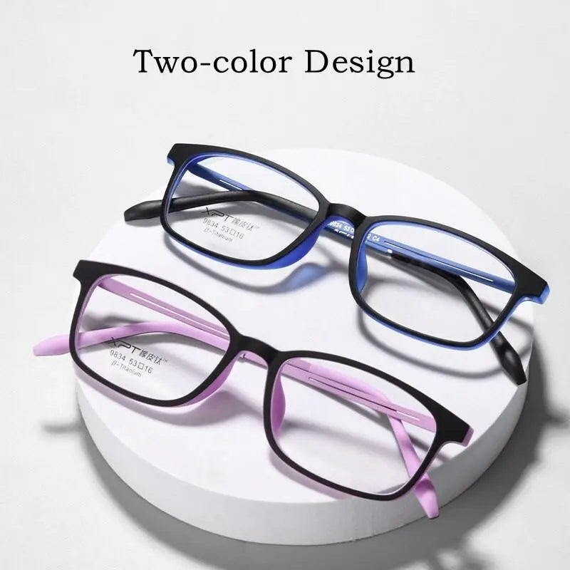 Unisex Square Full Rim Titanium Prescription Glasses 9834XP — view 9 | Rx Spectacle