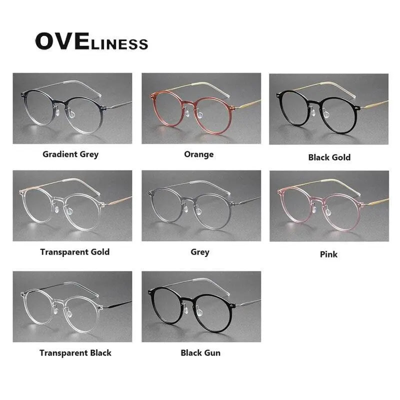 Unisex Round Full Rim Titanium Prescription Glasses 6541 — view 12 | Rx Spectacle