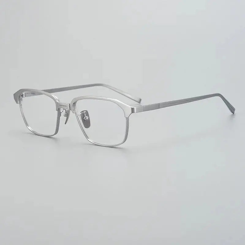 Unisex Square Full Rim Titanium Oversized Prescription Glasses 392024 — view 4 | Rx Spectacle