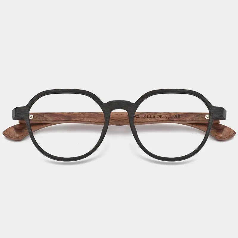 Women's Square Full Rim Wood Prescription Glasses 759239 — view 2 | Rx Spectacle