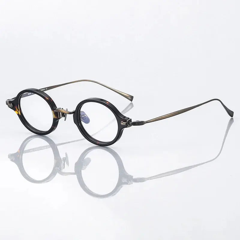Unisex Oval Full Rim Titanium Prescription Glasses 396181 — view 3 | Rx Spectacle
