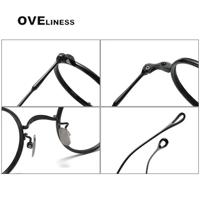 Unisex Round Full Rim Titanium Prescription Glasses O2208 — view 4 | Rx Spectacle