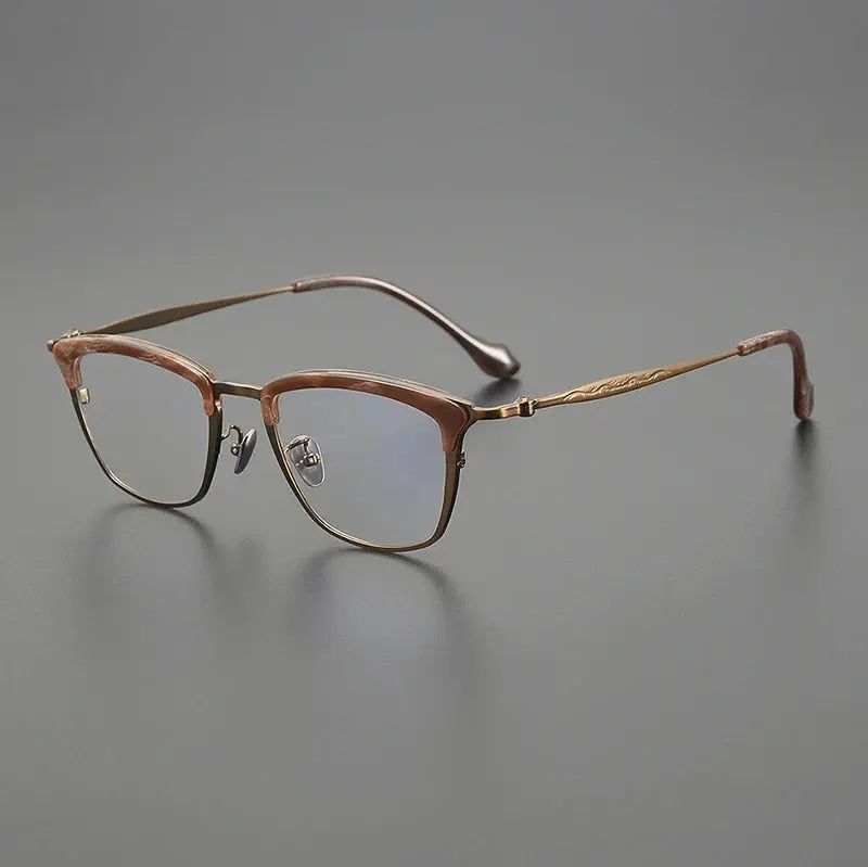 Unisex Square Full Rim Titanium Oversized Prescription Glasses 6069 — view 6 | Rx Spectacle