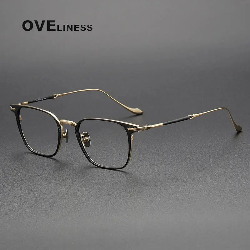 Unisex Square Full Rim Titanium Prescription Glasses 323135 — view 3 | Rx Spectacle