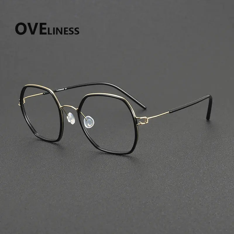 Women's Polygon Full Rim Titanium Prescription Glasses 381044 — view 3 | Rx Spectacle