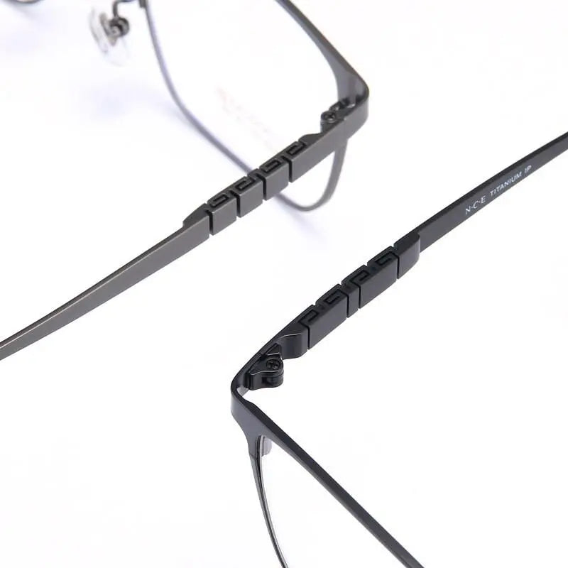 Men's Square Full Rim Titanium Prescription Glasses 5008 — view 6 | Rx Spectacle