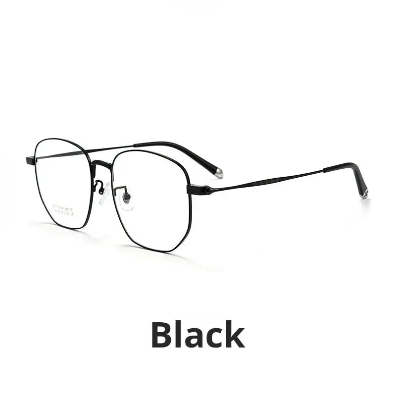 Unisex Polygon Full Rim Titanium Oversized Prescription Glasses 75109 — view 6 | Rx Spectacle