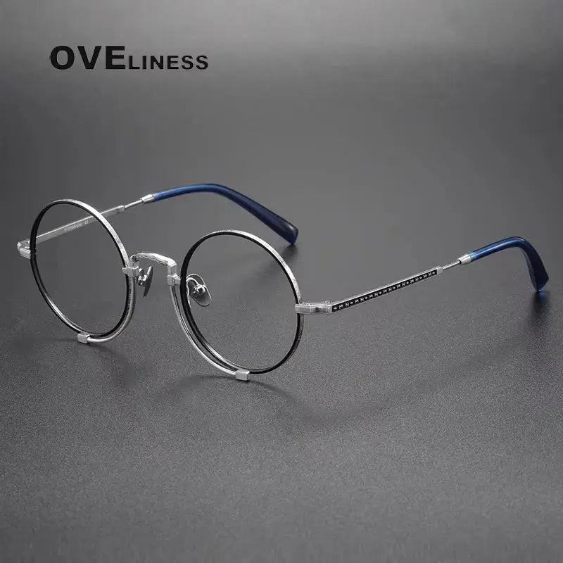 Women's Round Full Rim Titanium Prescription Glasses 10139 — view 3 | Rx Spectacle