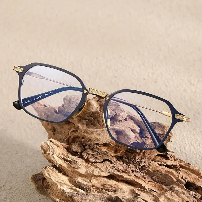 Unisex Square Full Rim Titanium Prescription Glasses 812425 — view 1 | Rx Spectacle