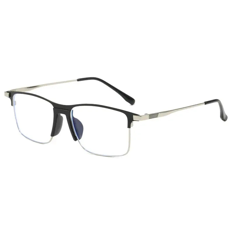 Men's Square Full Rim Alloy Oversized Prescription Glasses 101985 — view 4 | Rx Spectacle