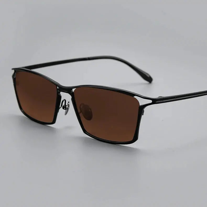 Men's Square Full Rim Titanium Oversized Prescription Glasses 366885 — view 4 | Rx Spectacle