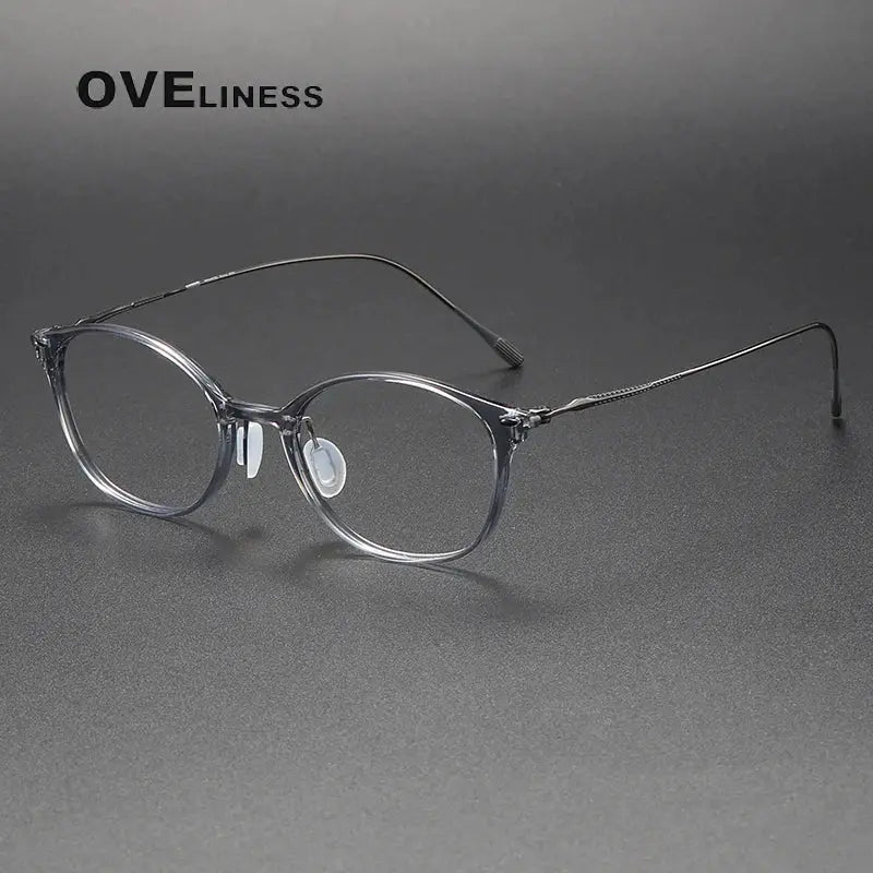 Women's Oval Full Rim Titanium Prescription Glasses 36854 — view 7 | Rx Spectacle