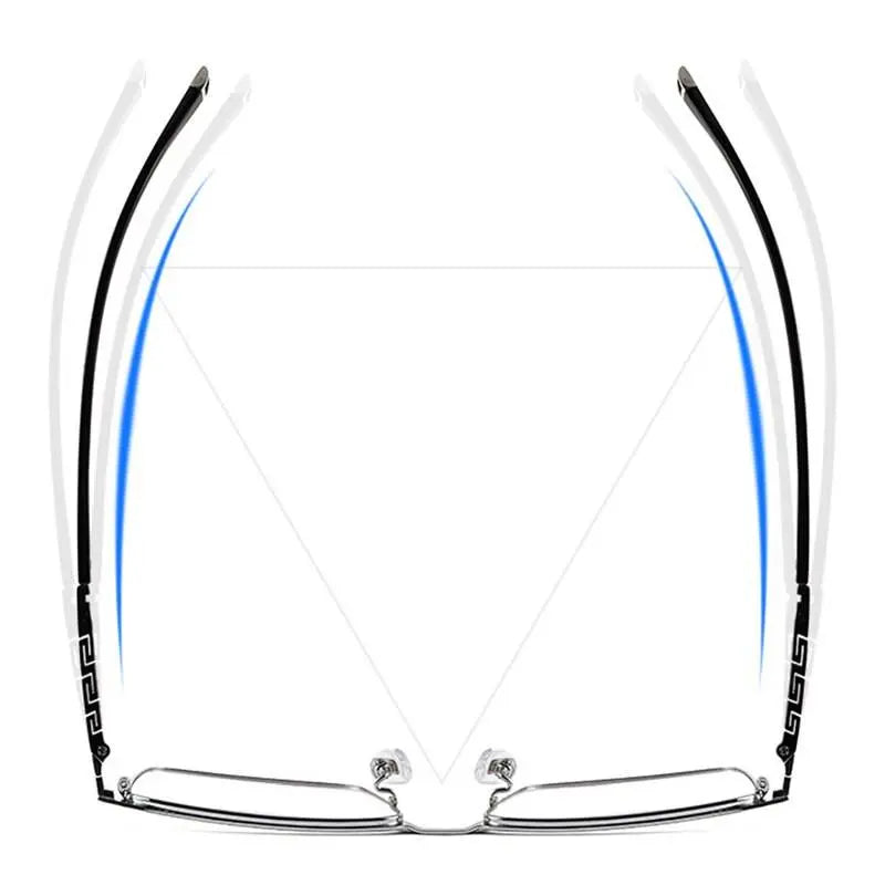 Men's Square Full Rim Titanium Prescription Glasses T8607t — view 2 | Rx Spectacle