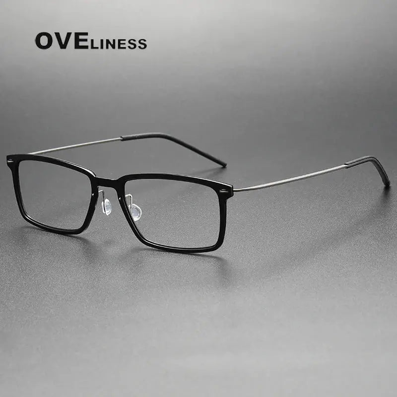 Unisex Square Full Rim Titanium Prescription Glasses 396528 — view 5 | Rx Spectacle