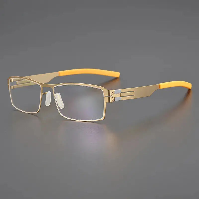 Unisex Rectangular Full Rim Stainless Steel Prescription Glasses 5085 — view 1 | Rx Spectacle