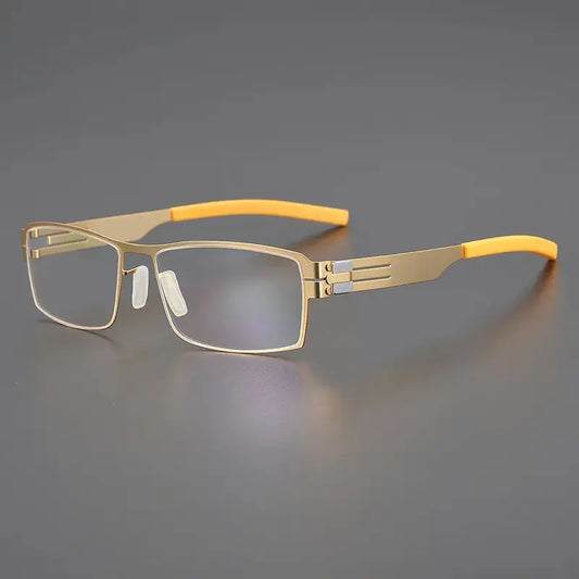 Unisex Rectangular Full Rim Stainless Steel Prescription Glasses 5085 — view 1 | Rx Spectacle