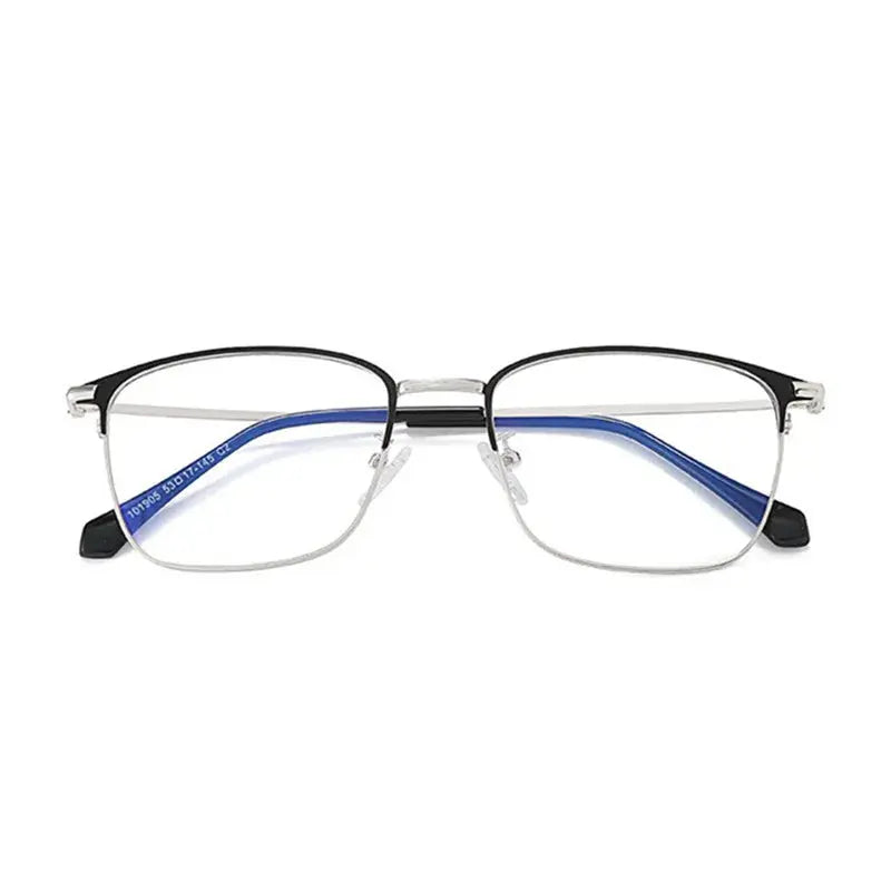 Unisex Square Full Rim Stainless Steel Reading Glasses 101905 — view 7 | Rx Spectacle