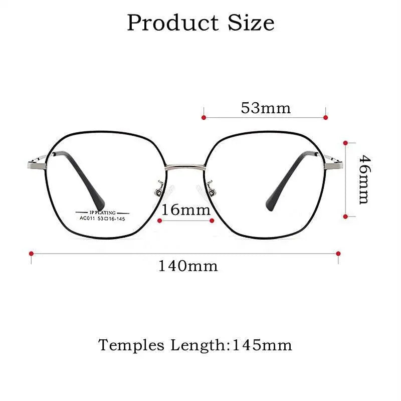 Unisex Polygon Full Rim Alloy Prescription Glasses AC011 — view 7 | Rx Spectacle