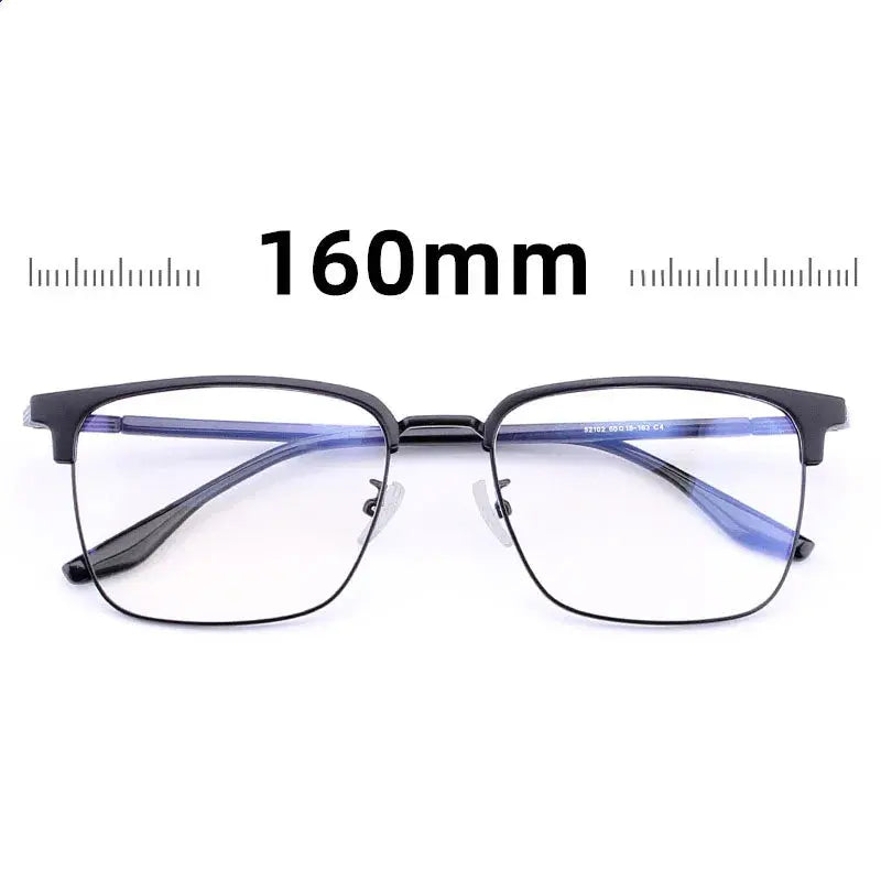 Men's Square Full Rim Titanium Oversized Prescription Glasses 952102 — view 4 | Rx Spectacle