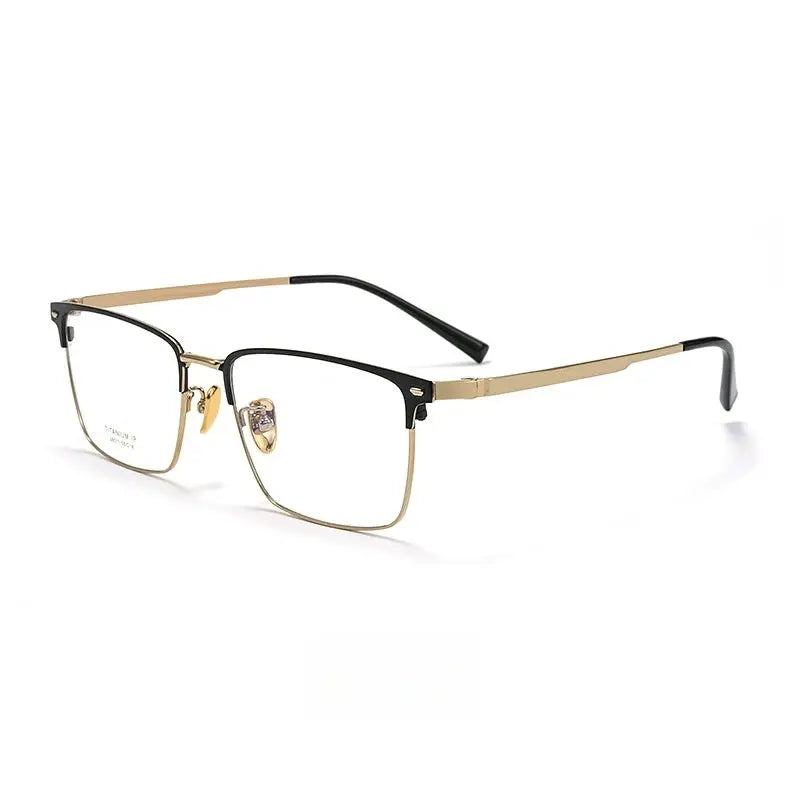 Men's Square Full Rim Titanium Oversized Prescription Glasses 260117 — view 6 | Rx Spectacle