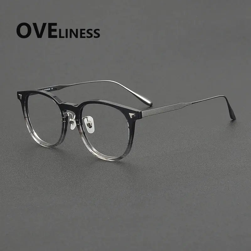 Unisex Round Full Rim Titanium Prescription Glasses 39555 — view 4 | Rx Spectacle