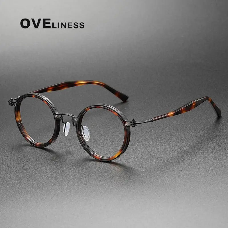 Unisex Round Full Rim Titanium Prescription Glasses 5862 — view 7 | Rx Spectacle