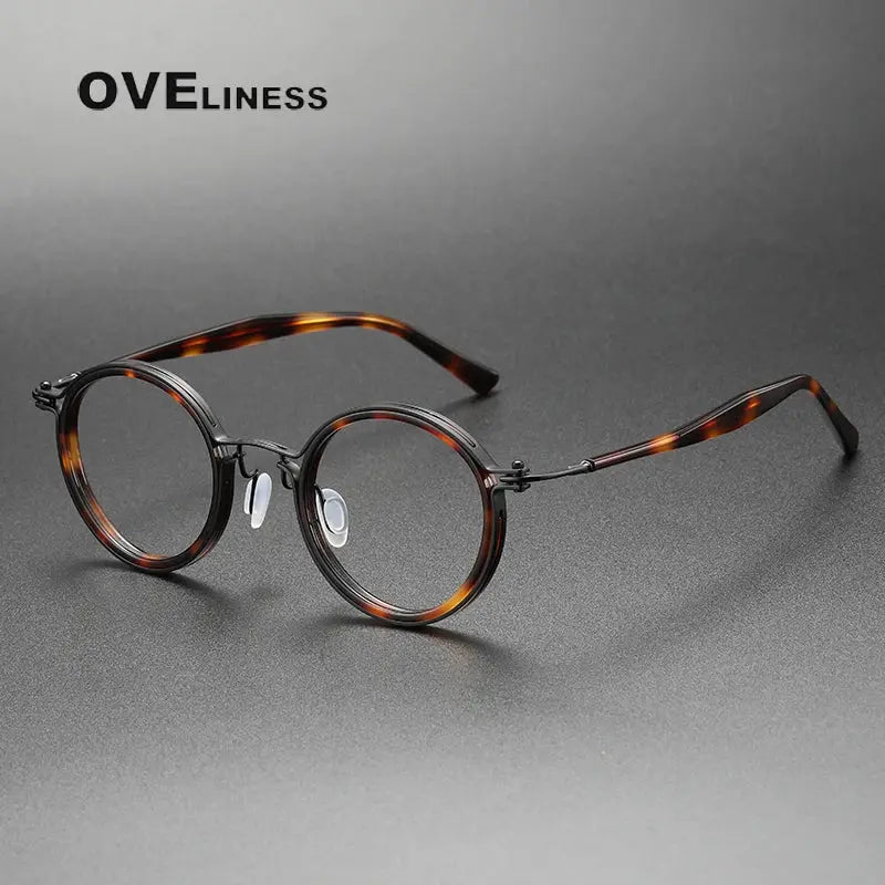 Unisex Round Full Rim Titanium Prescription Glasses 395862 — view 5 | Rx Spectacle