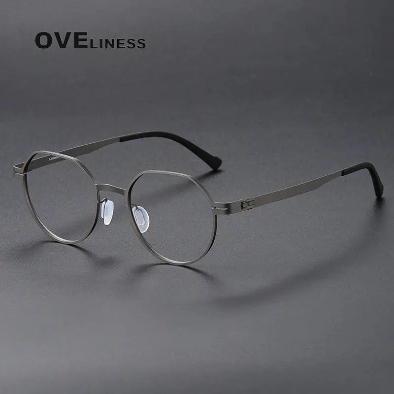 Unisex Round Full Rim Titanium Prescription Glasses 80992 — view 8 | Rx Spectacle