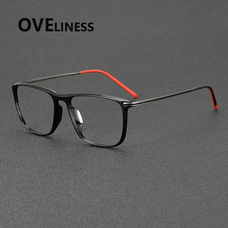 Unisex Square Full Rim Titanium Prescription Glasses 72349 — view 4 | Rx Spectacle