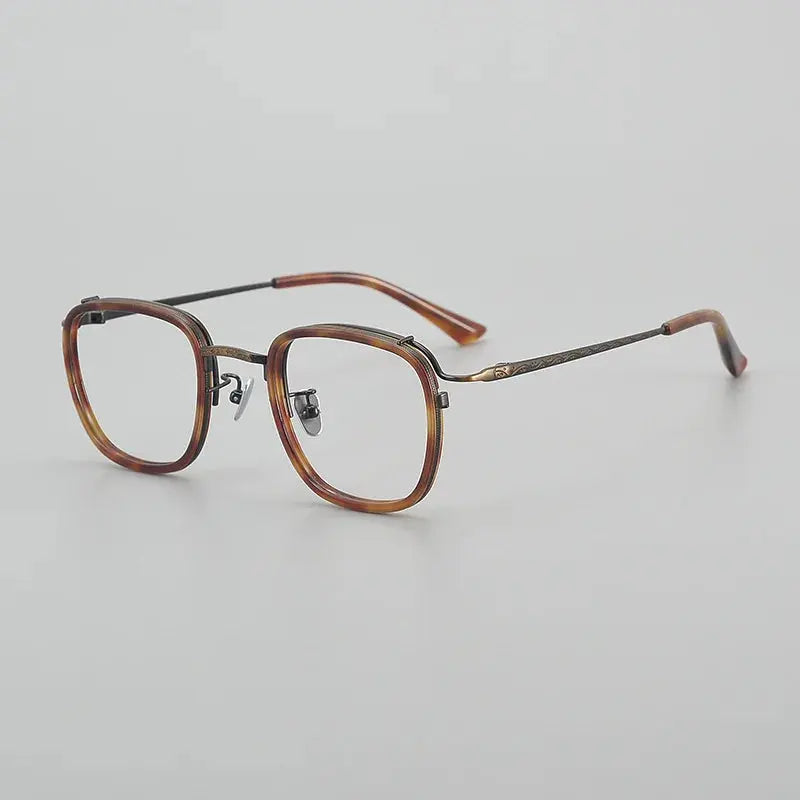 Unisex Square Full Rim Titanium Prescription Glasses 6015 — view 4 | Rx Spectacle