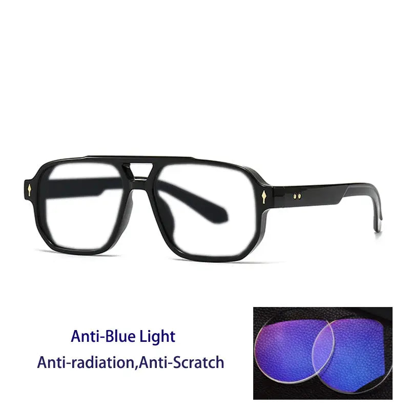 Unisex Square Full Rim TR90 Double Bridge Reading Glasses 76061 — view 9 | Rx Spectacle