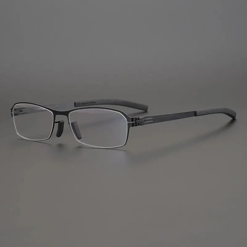 Unisex Square Semi-Rimless Stainless Steel Prescription Glasses 49006 — view 3 | Rx Spectacle