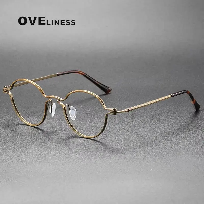 Unisex Round Full Rim Titanium Prescription Glasses 58952 — view 4 | Rx Spectacle