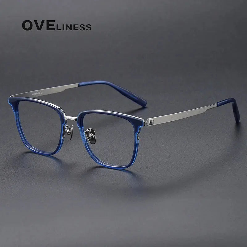 Unisex Square Full Rim Titanium Prescription Glasses 80978 — view 5 | Rx Spectacle