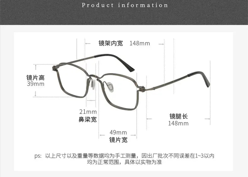 Unisex Square Full Rim Titanium Prescription Glasses 395898 — view 2 | Rx Spectacle