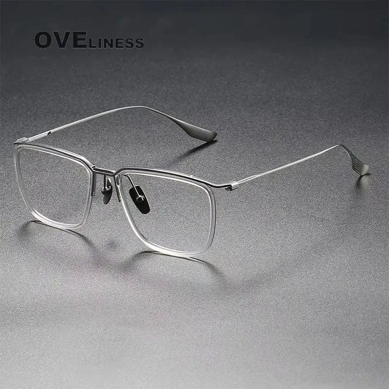 Men's Square Full Rim Titanium Prescription Glasses 614106 — view 3 | Rx Spectacle