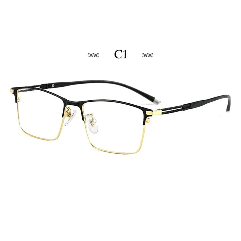 Women's Rectangular Semi-Rimless Titanium Prescription Glasses 861200 — view 3 | Rx Spectacle