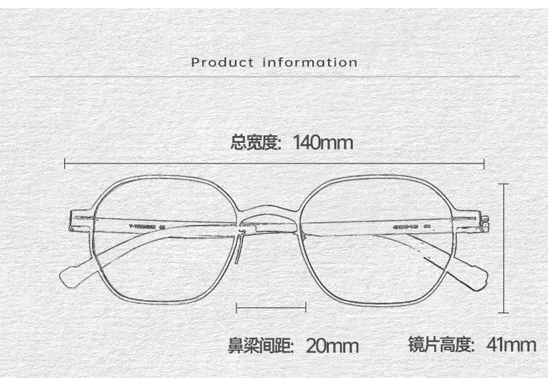 Unisex Polygon Full Rim Titanium Screwless Prescription Glasses 80993 — view 2 | Rx Spectacle