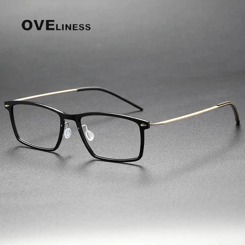 Women's Square Full Rim Titanium Prescription Glasses 366544 — view 5 | Rx Spectacle