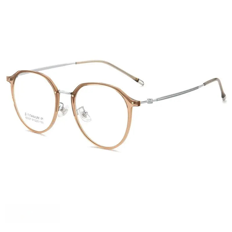 Women's Round Full Rim Titanium Prescription Glasses 82007 — view 4 | Rx Spectacle