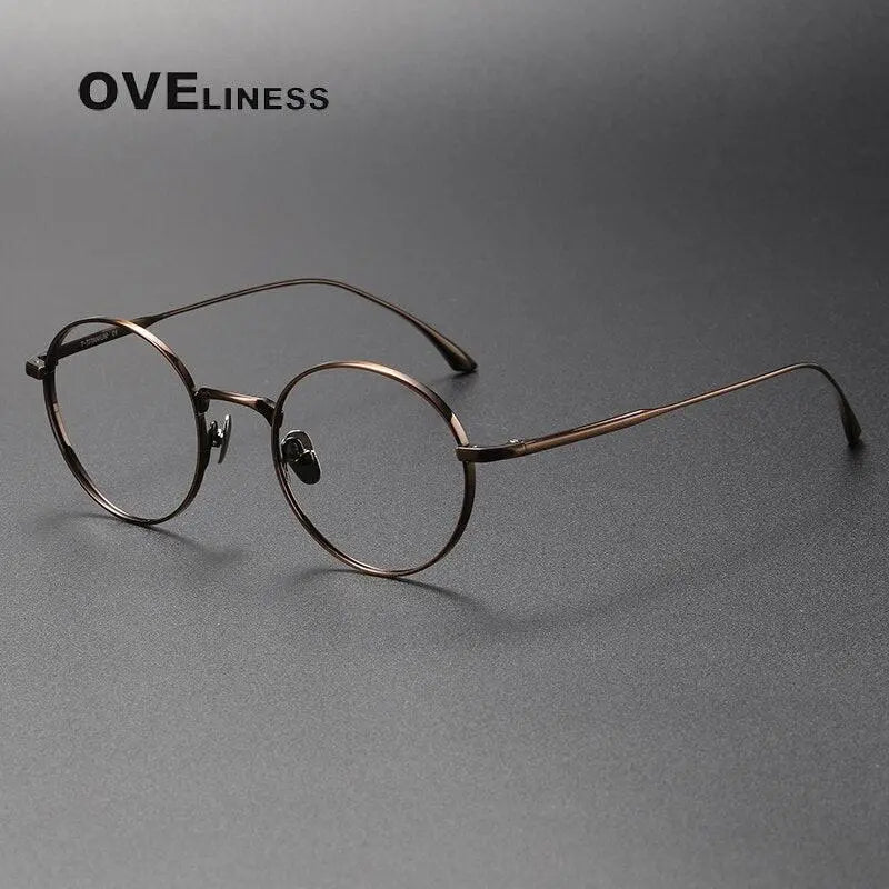 Unisex Round Full Rim Titanium Prescription Glasses 4921145 — view 4 | Rx Spectacle