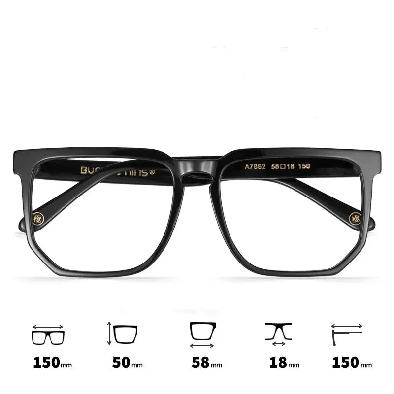 Men's Square Full Rim Acetate Oversized Prescription Glasses 76821 — view 8 | Rx Spectacle