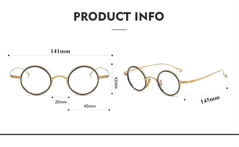 Unisex Round Full Rim Titanium Prescription Glasses Km123 — view 11 | Rx Spectacle