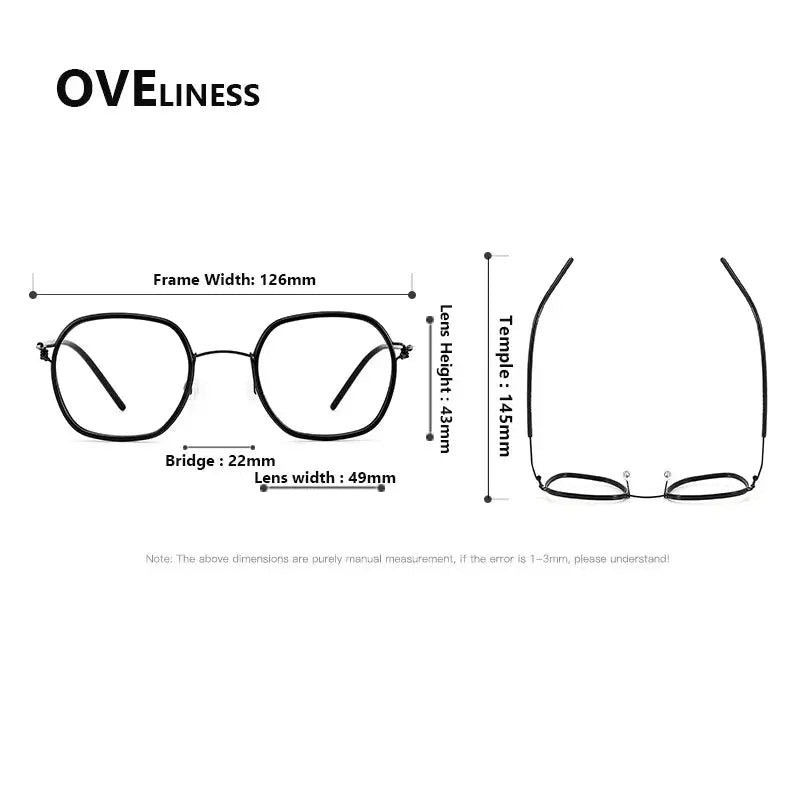 Women's Square Full Rim Titanium Prescription Glasses 381052 — view 3 | Rx Spectacle