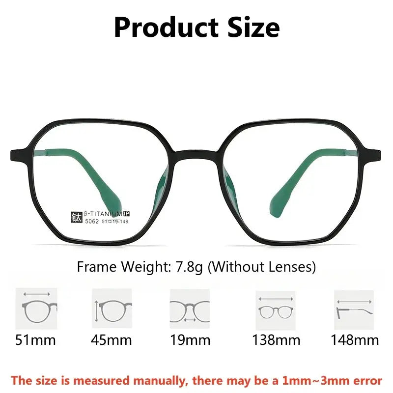 Women's Polygon Full Rim Titanium Prescription Glasses 55062 — view 2 | Rx Spectacle